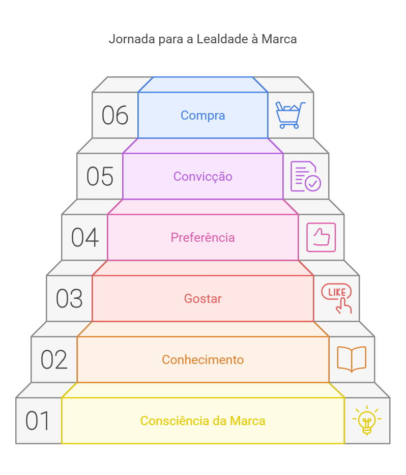 A imagem descreve a Hierarquia de Efeitos de Lavidge-Steiner